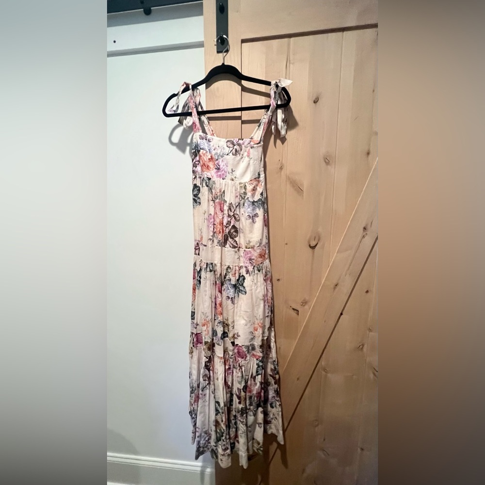 Zimmermann Brighton Tie-Shoulder Dress, Size 0
